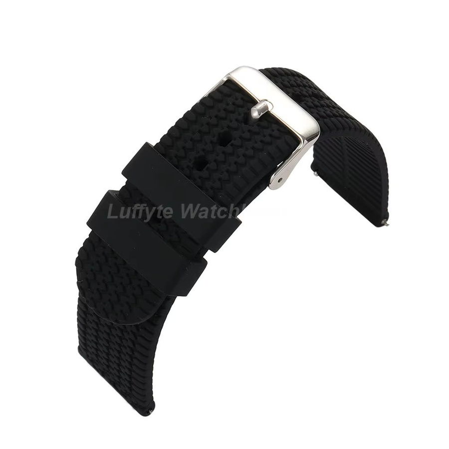 luffyte Uhrenarmband Silikon, Schwarz, Unisex - Bild 3