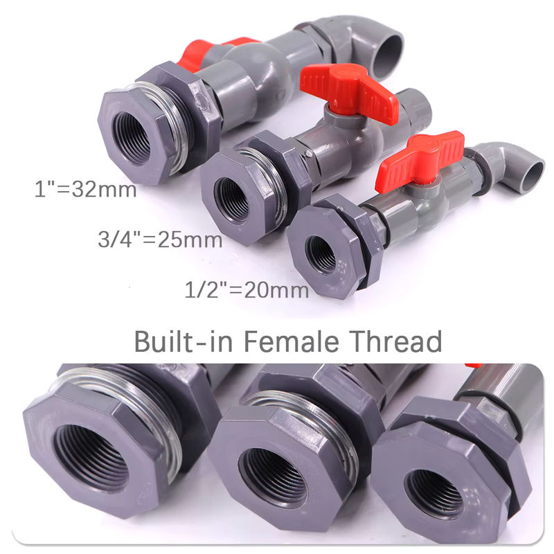 MUCIAKIE PVC Kugelhahn Adapter für Aquarium und Gartenbewässerung in 1/2, 3/4 und 1 Zoll - Bild 5