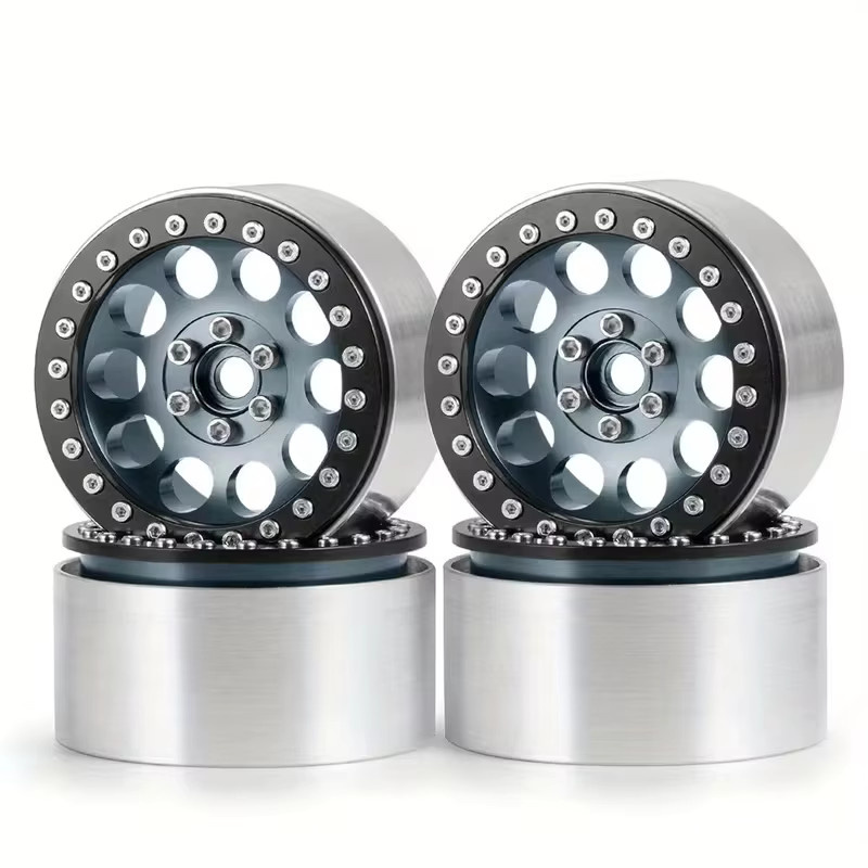 4-teiliges Set Metall Beadlock Räder CNC, 2,2", Grau - Bild 2