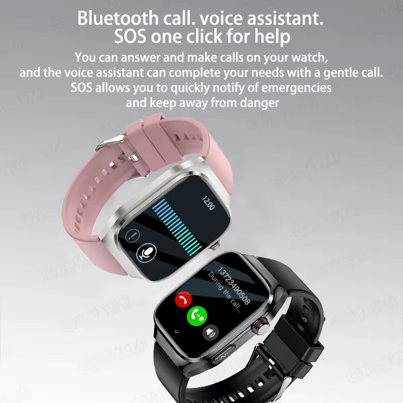 GUHUAVMI EKG-Smartwatch mit 2,04 Zoll AMOLED Display in Schwarz für Männer und Frauen mit Blutdruck-, Lipid- und Harnsäure-Tracking sowie IP68-Schutzklasse - Bild 6