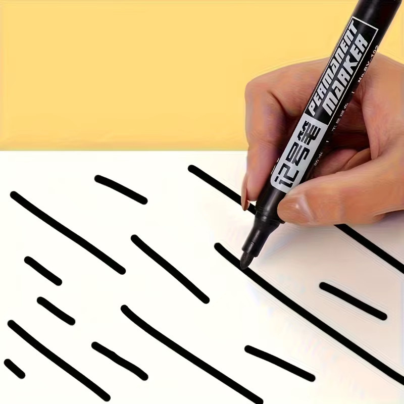 10-teiliges Permanentmarker-Set mit wasserfester schwarzer Tinte auf Ölbasis für Bürobedarf und Zubehör - Bild 5