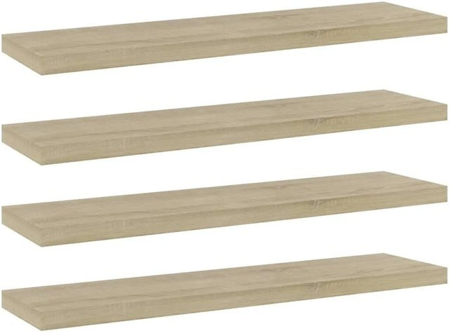 vidaXL Bücherregal-Bretter Set aus Holzwerkstoff, 4 Stück, Sonoma-Eiche, B: 40 cm, T: 10 cm, H: 1,5 cm - Bild 1