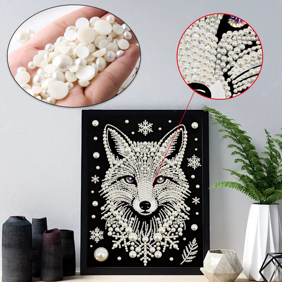 MOJOYCE DIY Perlenmalerei-Set für Erwachsene und Anfänger mit Winter-Motiv, B/H: 30 x 40 cm, ohne Rahmen - Bild 3