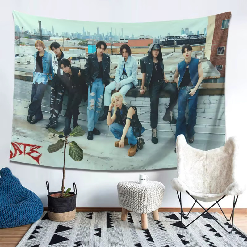 VIKAMA Stray Kids ATE K-Pop Wandteppich Wanddekoration für dein Fan-Zimmer, Mehrfarbig, Breite: 60 cm, Höhe: 40 cm - Bild 3