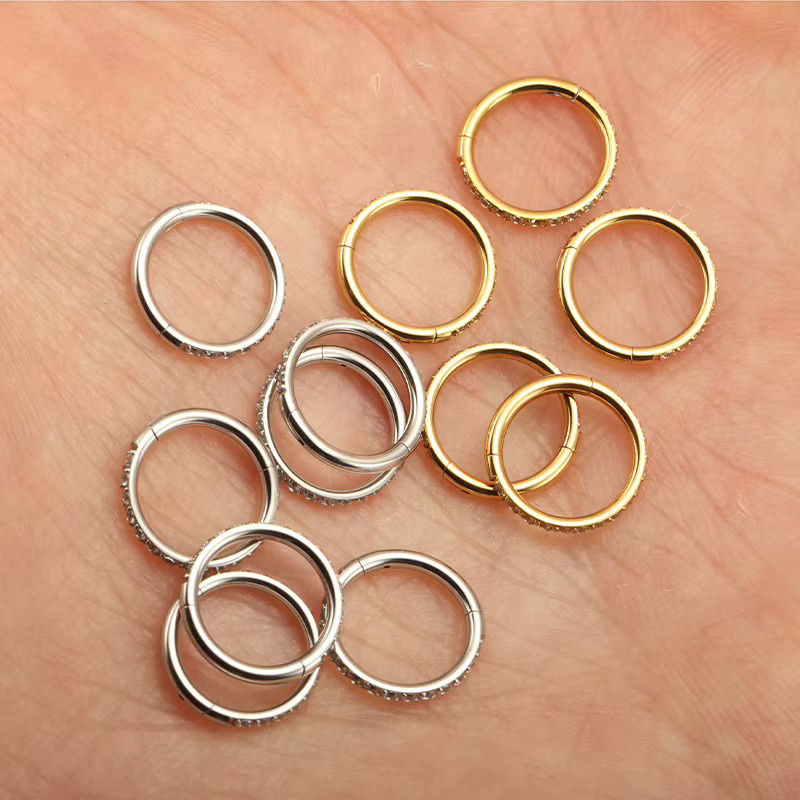 ZOORBODY JEWELRY Nasenring, Septum Ring, Edelstahl, Zirkonia, Silber, Unisex - Bild 2