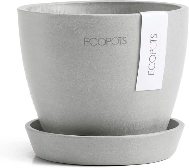 Ecopots Pflanztopf Antwerp Mini Weißgrau, Durchmesser: 11,5 cm, Höhe: 10,1 cm - Bild 1