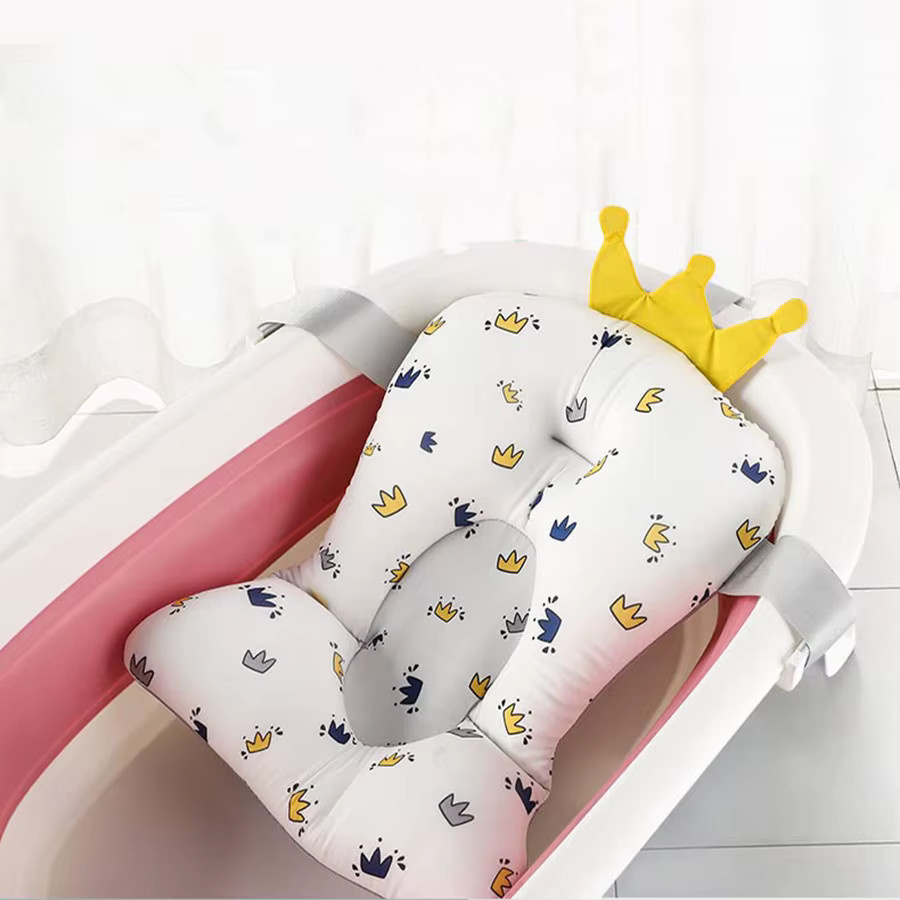 Faltbares Baby Badewannen-Kissen in Blau für Neugeborene zur sicheren Liegeunterstützung - Bild 1