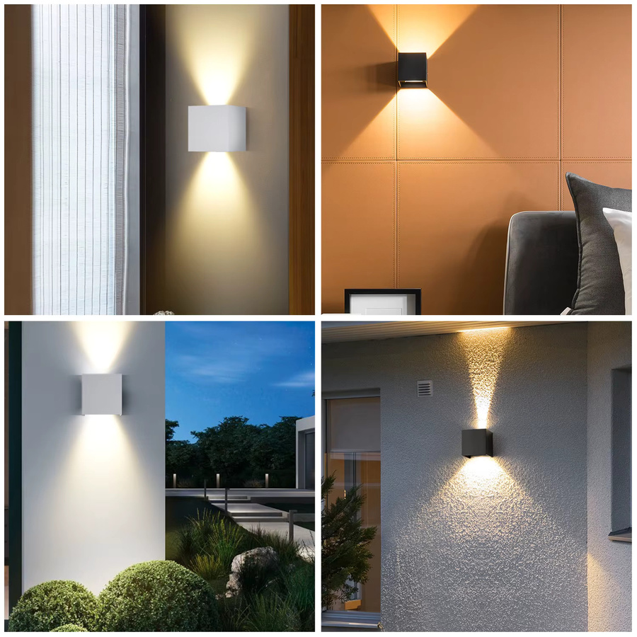 Wasserdichte LED Außenwandleuchte aus Aluminium in Schwarz oder Silber für Garten und Fassade mit Up-Down-Lichteffekt und warmweißem Licht - Bild 5