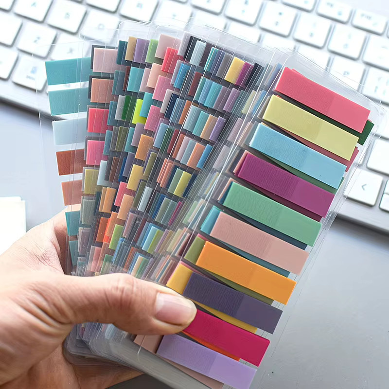 CHENJ 400 Stück Vintage-Markierer aus Kunststoff, transparent, 10 Farben gemischt - Bild 3