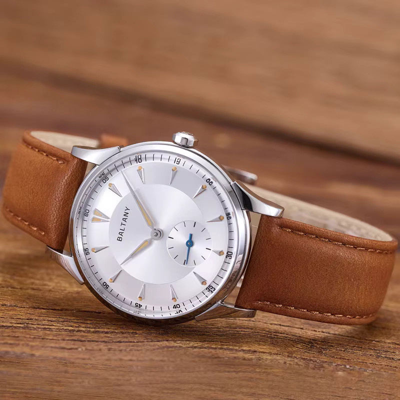 Baltany Armbanduhr Herren, Automatik, Handaufzug, Edelstahl, 38,5 mm, Leder - Bild 2