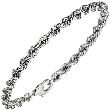 Colfem Kordelarmband 925 Sterling Silber, 21 cm, Unisex - Bild 1