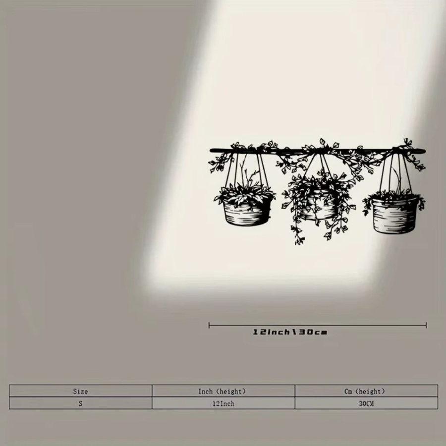 CIFBUY Wandkunst aus Metall mit floralem Design in Schwarz als wetterfeste Gartendekoration für den Außenbereich - Bild 2