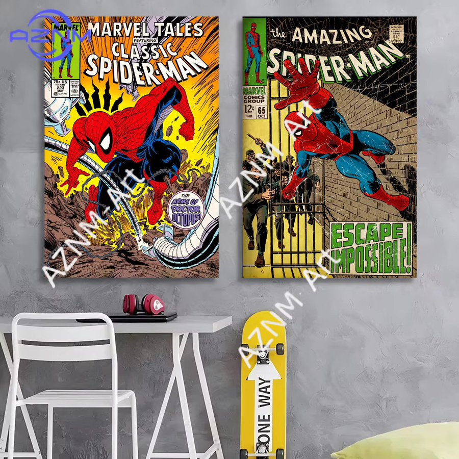 KAYOU Spiderman Graffiti Wandkunst Aquarell Poster in Mehrfarbig - Bild 2