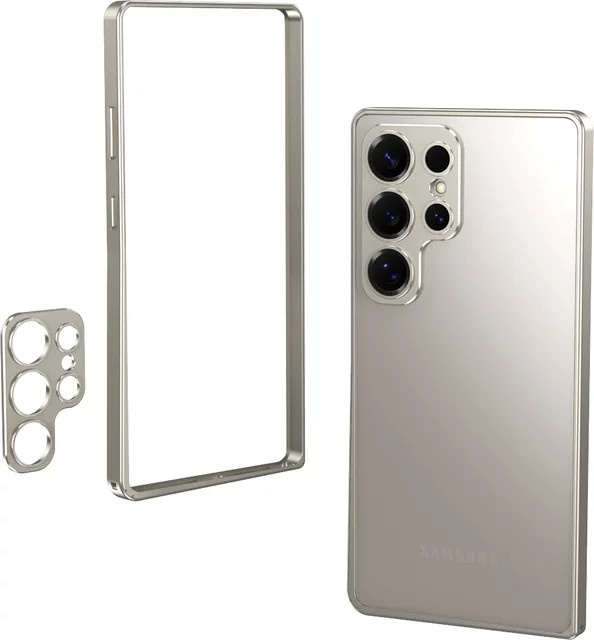 Handyhülle aus Aluminiumlegierung mit Objektivschutz für Samsung Galaxy S23, S24 Plus, S25 Ultra und S25+, Farbe: Gold - Bild 1