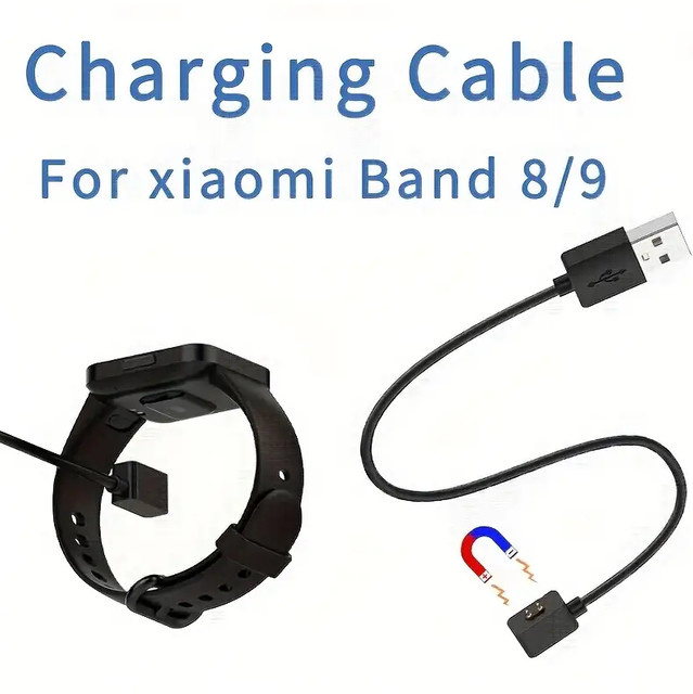 Magnetisches USB-Ladekabel für Xiaomi Mi Band 8 und Redmi Watch 4 in Schwarz - Bild 1