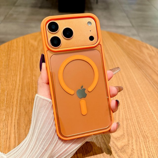 RPKKS Magnetische Klarsichthülle mit buntem Rand für iPhone 17 Air 16E 15 14 Plus 13 12 11 Pro Max kompatibel mit MagSafe Wireless Charging, Transparent/Multicolour - Bild 1