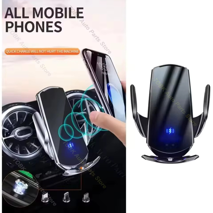 Smartphone Halterung mit kabelloser Ladefunktion für Toyota Camry XV80 9. Generation 2024 2025 in Schwarz - Bild 2