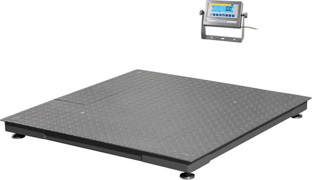 PCE Instruments Bodenwaage PCE-RS 2000 in Silber und Grau aus Stahl, B/T/H: 120 x 120 x 8,5 cm - Bild 1