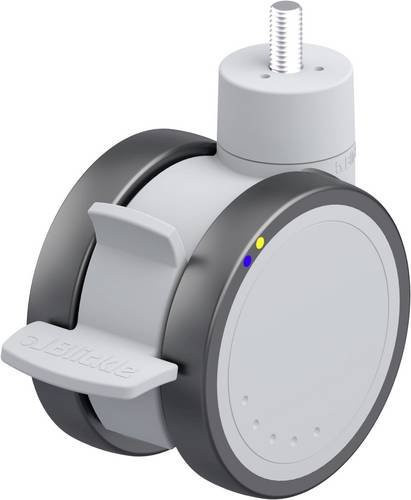 Blickle Kunststoff-Doppelrolle LKDGXH-PATH 100XK-FI-ELS-GSX10 in Grau und Silber mit einem Rad-Durchmesser von 100 mm und einer Tragfähigkeit von max. 100 kg - Bild 1