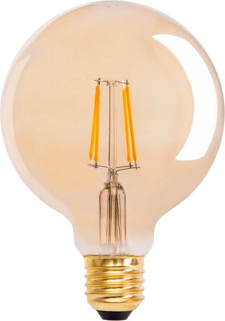 Näve LED-Leuchtmittel E27 Globeform im 3er Set, Vintage Edison Style, Transparent/Gold, H x Ø: 13,5 x 9,5 cm - Bild 1