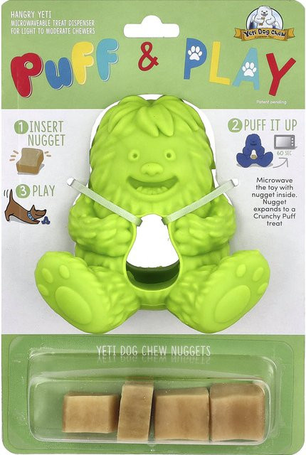 Yeti Puff & Play Leckerli-Spender, Grün, 4 Nuggets, 1 Spender yellow - Bild 1