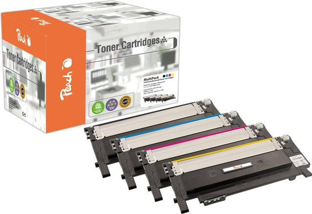 Peach S406 Toner-Set für Samsung CLT-P406C/ELS und SU375A, 4 Farben (Schwarz, Cyan, Magenta, Gelb), wiederaufbereitet - Bild 1