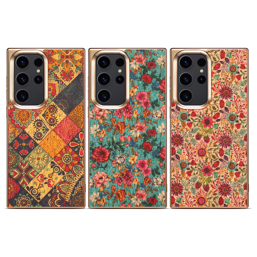 Luxuriöse galvanisierte Handyhülle aus Kunstleder für Samsung S25 Ultra, S24 Plus und S23 in Gelb und Multicolour - Bild 3