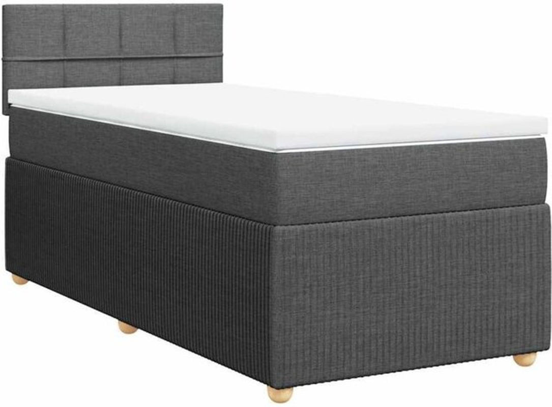 vidaxl Boxspringbett mit Matratze aus Stoff in Grau B/T/H: 100 x 200 x 100,5 cm - Bild 1