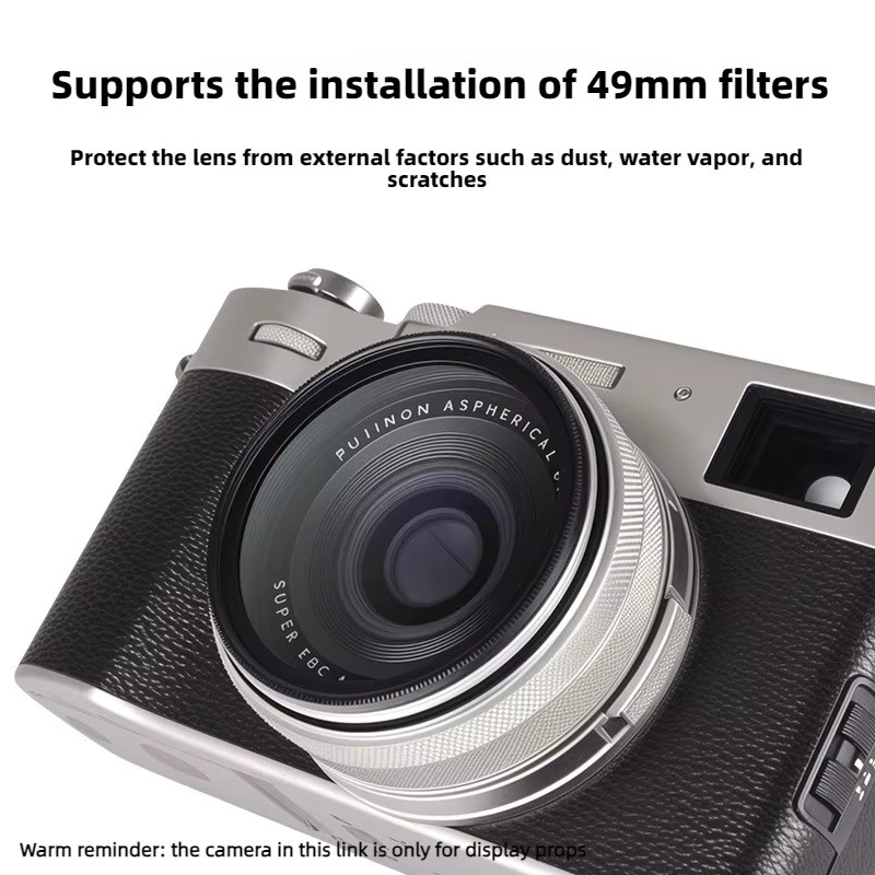 Premium Aluminium-Gegenlichtblende in Silber für Fujifilm X100VI X100F X100S X100T Kameras mit Adapterring - Bild 2