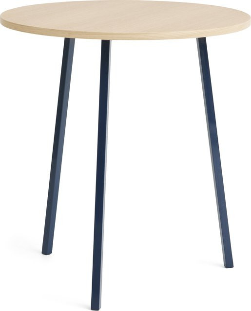 HAY Loop Stand Round Table runder Esstisch aus Stahl und Linoleum in Blau - Bild 1