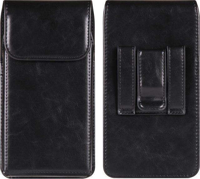 eForMobile Gürtelclip-Handyhülle aus Kuhleder für iPhone 16 15 Pro, Samsung Galaxy S24 S23 S22 Plus, Xiaomi Redmi Note 13 12, Oppo, Holstertasche in Schwarz oder Braun - Bild 1