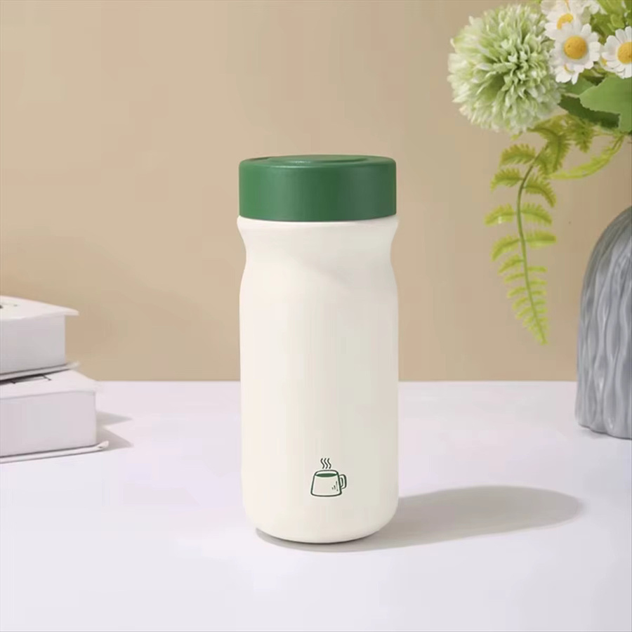 SuperX&KND Mini-Edelstahl-Vakuumflasche in Weiß, 320 ml isolierter Thermobecher für heiße und kalte Getränke - Bild 2