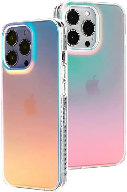 Matte Laser-Gradient Schutzhülle für Apple iPhone 11 12 13 14 15 16 17 Pro Max Plus XS XR X in Multicolour Transparent - Bild 1
