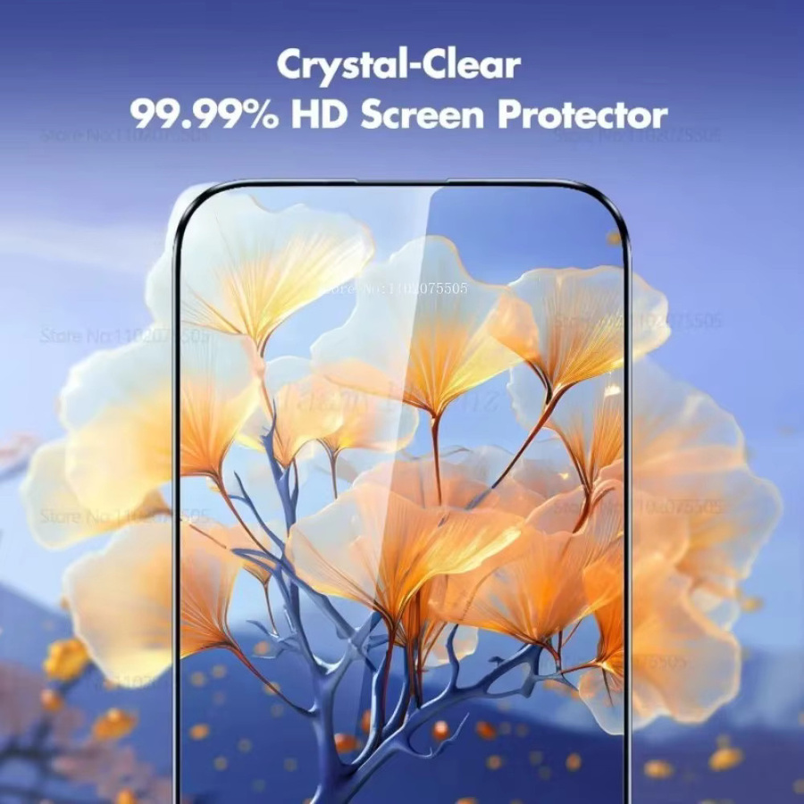 2-in-1 Schutzset für iPhone mit HD-gehärtetem Glas mit schwarzem Rand und Objektivschutz, Transparent/Schwarz - Bild 2