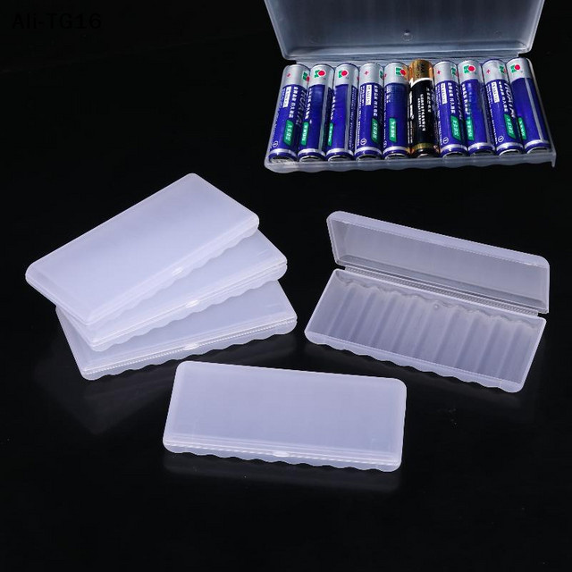 TG Batteriebox aus Hartplastik mit 10 Fächern für AAA-Batterien, transparent - Bild 1