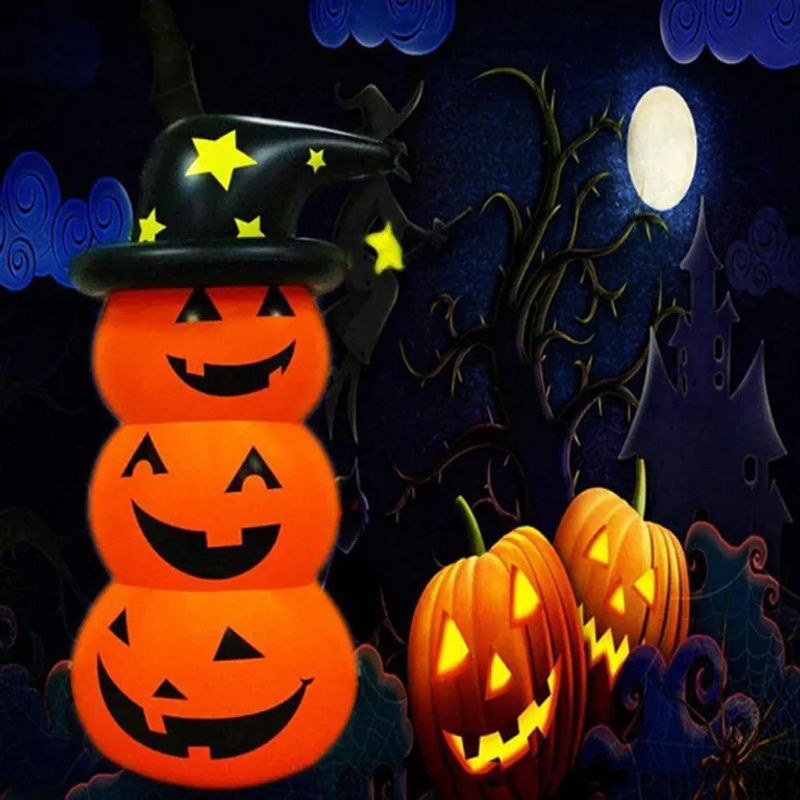 CosyHome Halloween Kürbis aufblasbare Dekoration aus Kunststoff in Orange und Schwarz - Bild 8