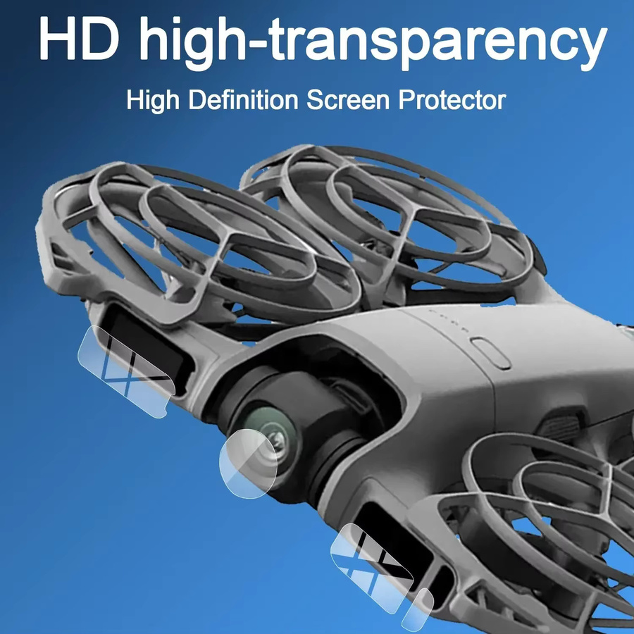 DJI Neo 2 Schutzfolien-Set aus gehärtetem Glas und Hydrogel für Objektiv, Sensor und Seitenbildschirme in Transparent - Bild 5