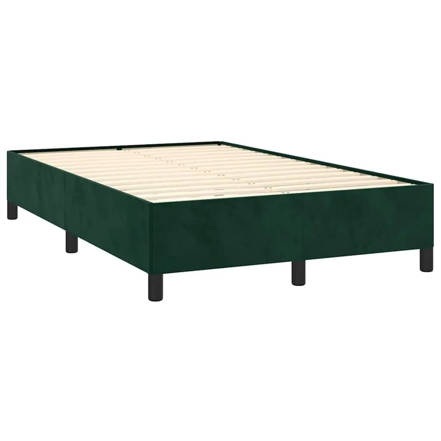 vidaXL Bettgestell aus Samt in Dunkelgrün ohne Matratze B/T/H: 120 x 193 x 35 cm - Bild 2