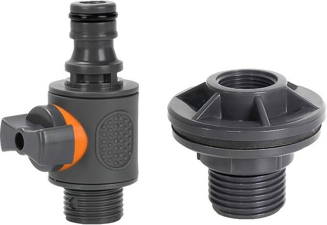 YC Direct 2er-Set PVC Wasserfass-Adapter mit Ventil für IBC-Wassertanks und Regenwassersammler mit Außengewinde und Schnellmontage - Bild 1
