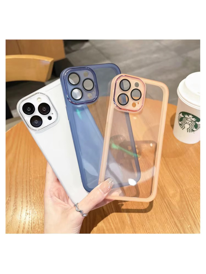 Stoßfeste Silikon-Handyhülle von Caynes für iPhone 11 bis iPhone 17 Pro Max, transparent oder purple - Bild 2
