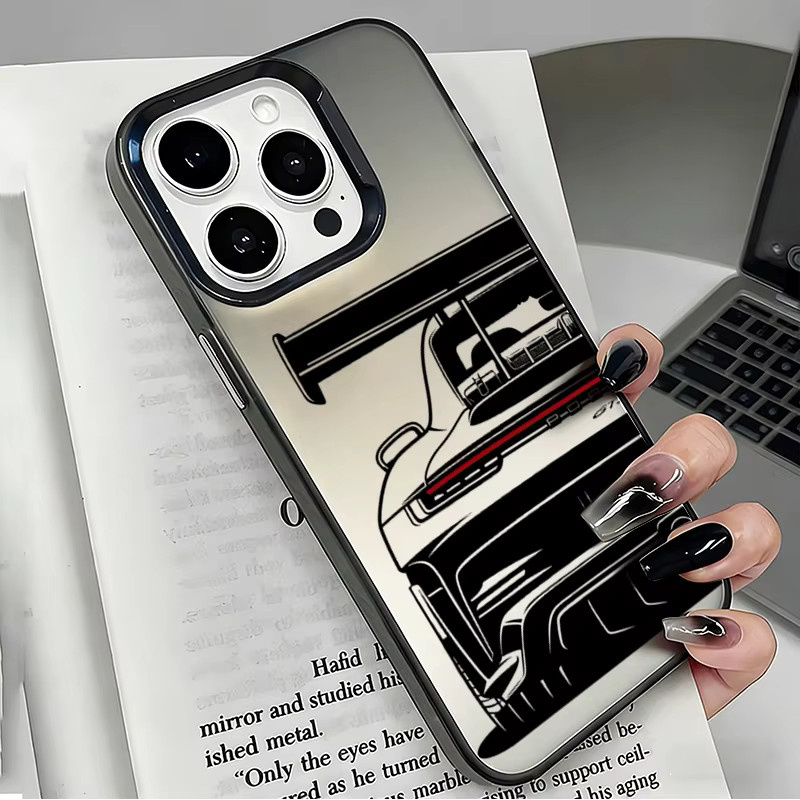 Luxuriöse Handyhülle mit Auto-Muster von Wolkerfly für iPhone 11 bis iPhone 17 Pro Max in Multicolour - Bild 2