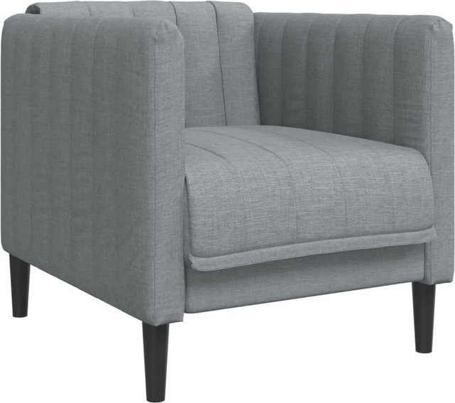 vidaXL Sessel Hellgrau aus Stoff mit Massivholzrahmen und Armlehnen, B/T/H: 74,5 x 76,5 x 69,0 cm - Bild 1