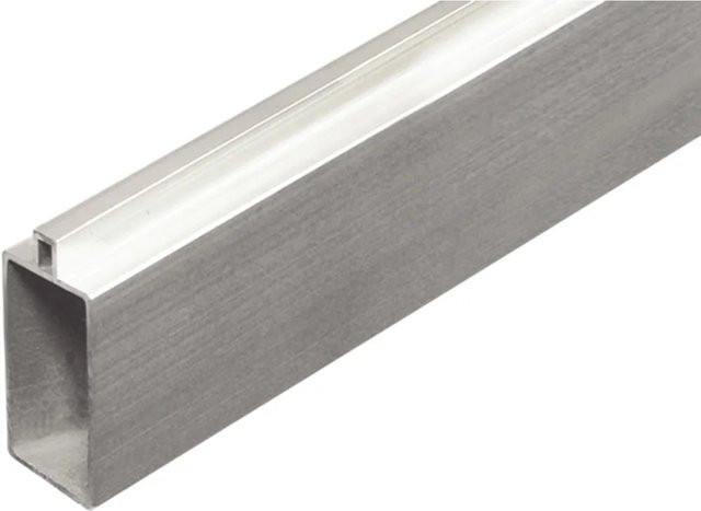T & J Abschlussleiste Gotland-Serie aus WPC und Aluminium in Silber, B/H/L: 20 x 40 x 1795 mm - Bild 1