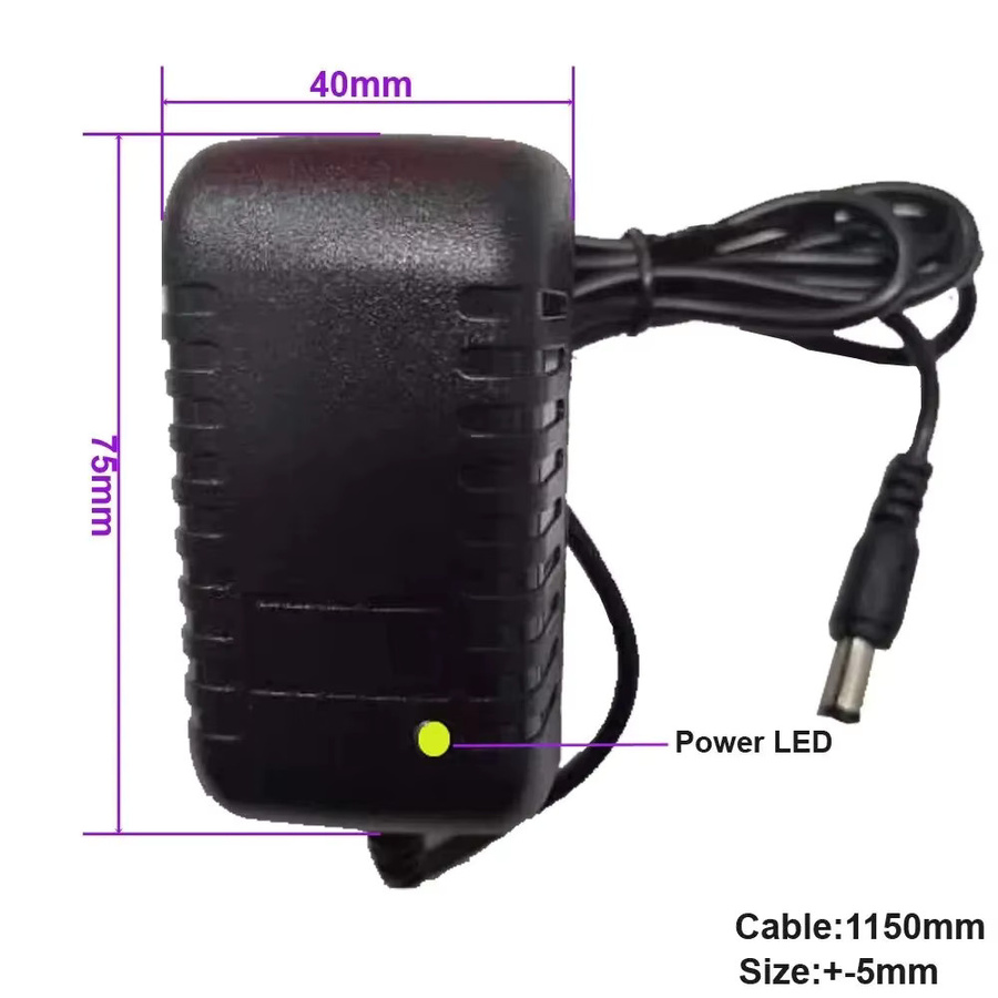 JIENUO Universal Netzteil Adapter Konverter Schwarz, AC 100V-240V zu DC 12V 2A mit Barrel Plug für Kamera, DVR, NVR, LED und Roboter - Bild 2