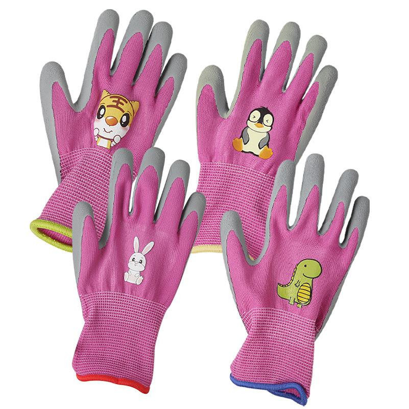 Binchi Outdoor Product Kinder Gartenhandschuhe mit Cartoon-Design aus Polyester in verschiedenen Farben - Bild 2