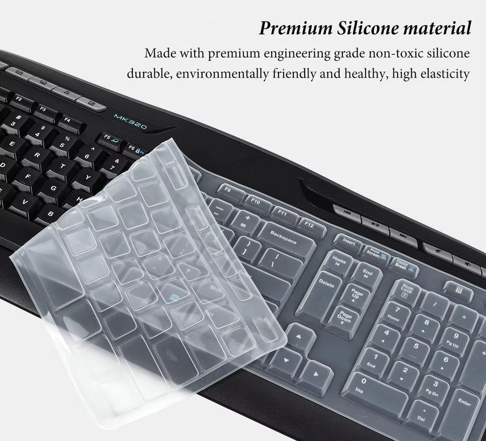 Transparente Silikon-Tastaturabdeckung für Logitech MK320 MK330 K330 MK335 als Tastaturschutzfolie - Bild 2