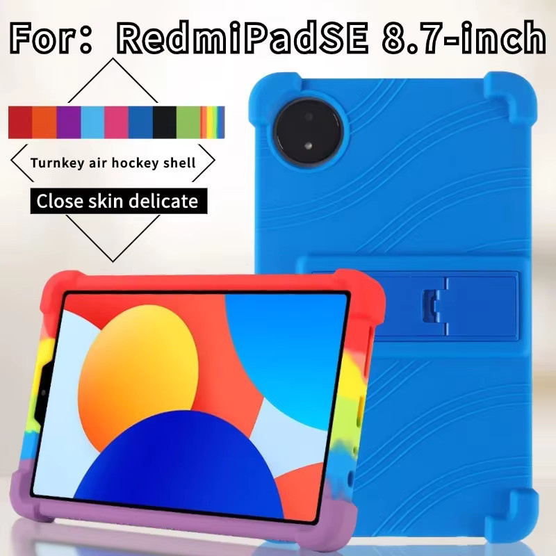 Stoßfeste Silikon Schutzhülle mit Standfunktion für Xiaomi Redmi Pad SE 4G 2024 8,7 Zoll in Blau - Bild 6