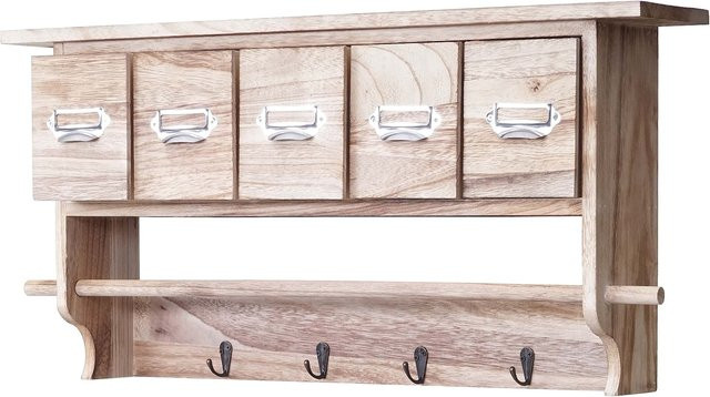 Küchenregal MCW C49 Vintage mit 5 Schubladen aus Paulowniaholz, Farbe: natur, B/T/H: 32 x 65 x 13 cm - Bild 1