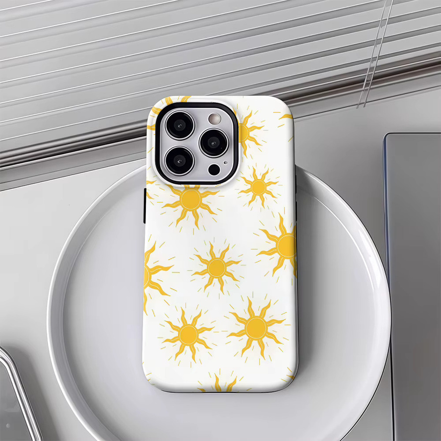 Robuste magnetische Handyhülle von Potdemiel mit sonnengellem Muster für iPhone 17 16 15 14 13 Pro Max Plus - Bild 3