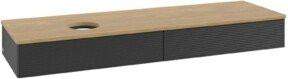 V&B Waschtischunterschrank Antao mit Frontstruktur in Eiche Honigbraun, B: 160 cm, T: 50 cm - Bild 1